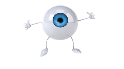 Happy Bouncing Eyeball Character 3D Animation