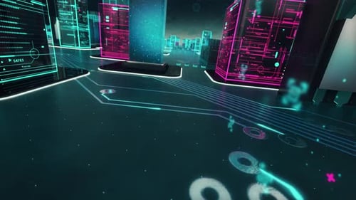 Futuristic Digital City Reveals Metaverse Technology Titles