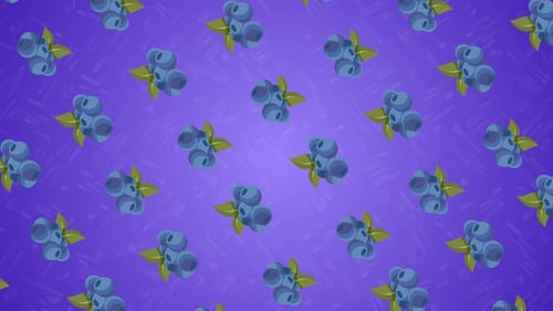 Vibrant Animated Flat Design Blueberry Fruit Background