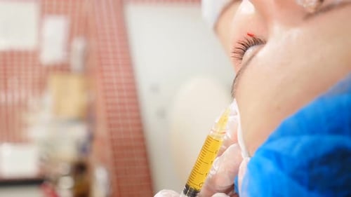 Close Up Cosmetic Injection Near Eye