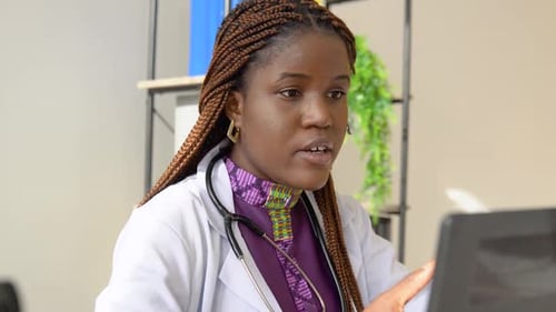 Female Doctor Telemedicine Consultation Using Computer Technology
