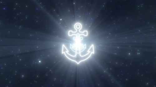 Vieux Navire Ancre Nautique Mer Forme Contour Lumineux Néons Tunnel - 4K
