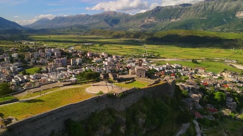 Balkan medieval city which is a UNESCO world heritage. aerial cityscapes videos