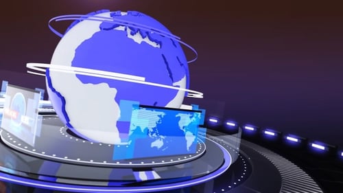 Introducción a las noticias de difusión, fondo de color azul 1