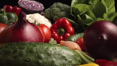 Fresh Produce Displayed on Wooden Table