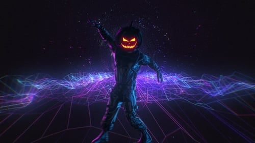 Halloween Kürbiskopf Tanzender Kerl