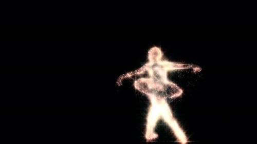 Abstract Particle Ballet Dancer Reveal Animation