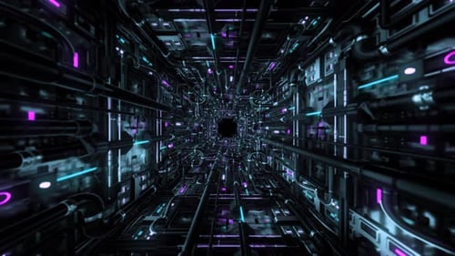 Moving through tunnel with pipes