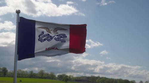 Realistic Waving Iowa State Flag 3D Animation