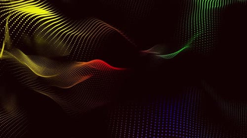 Colorful Wavy Particle Flow Abstract Background Animation