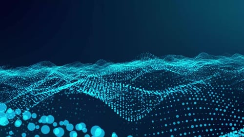 Abstract Futuristic Digital Particle Wave Loop Background