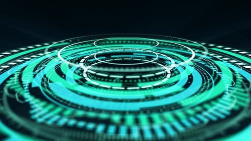 Futuristic Holographic Circle Technology Digital Display Loop