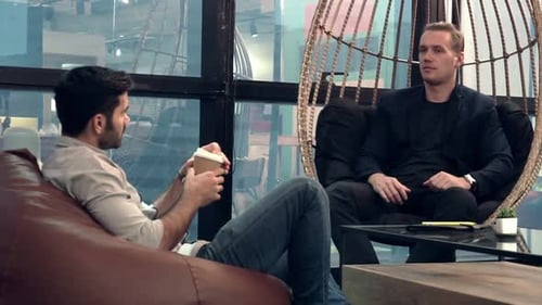 Office Worker Relax at Coffee Corner While Taking a Short Break From Work