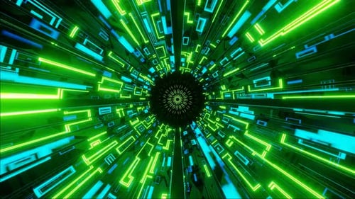 HD-Neonwürfelstrukturen | Futuristische Hintergrundschleife zur Cyberpunk-Geometrietechnologie