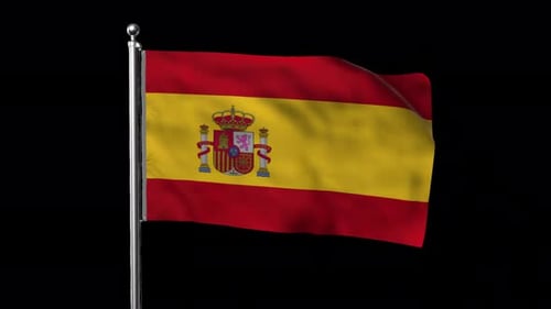 Realistic Waving Spanish Flag Animation
