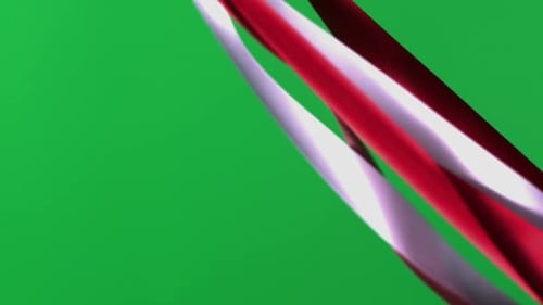 Abstract Flowing Ribbons on Green Screen Background