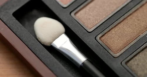 Close-up of Eye Shadow Palette with Applicator