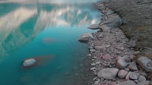 Aerial View of the Mountain Lake