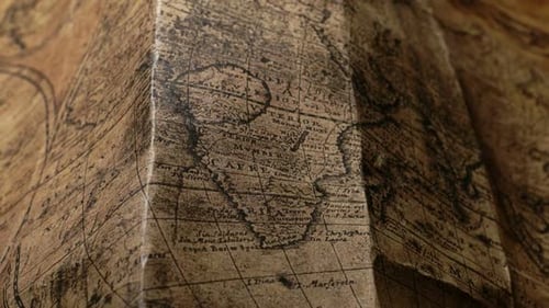 Antique World Map Close Up Vintage Travel History