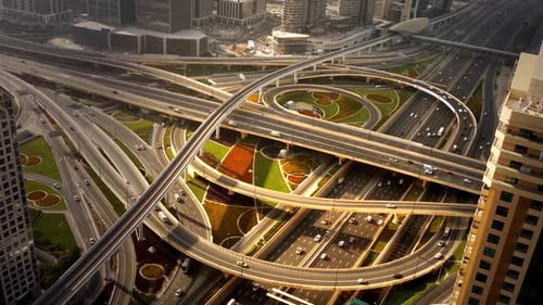 Urban City Metropolis Business Street Roads and Buildings District