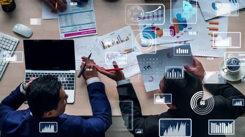 Visuel créatif de la technologie d'analyse des données commerciales
