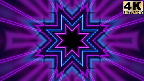 Pulsating Neon Star Geometric Abstract Background Loop