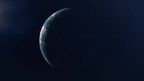 Realistic Earth Rotation with Day-Night Transition from Space