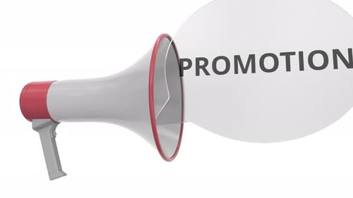3D Megaphone Announcing Promotion Animated Text