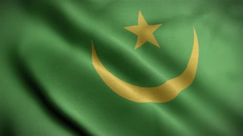 Waving Mauritania Flag Loop Animation