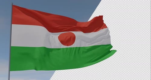Niger National Flag Waving with Alpha Channel
