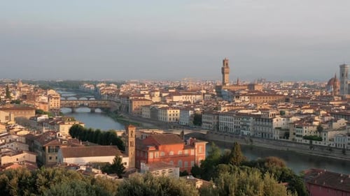 Florence Cityscape Aerial View in Italy