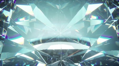 Brilliant Rotating Diamond with Sparkling Facets and Light Dispersion