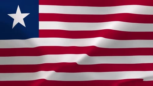 Liberia National Flag Waving Animation Loop