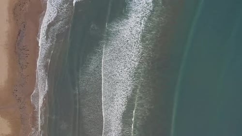 Aerial View of the Sea and Sandy Beach in the Summer Season After a Storm