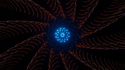 3d render Spiral psychedelic rotating glow lines, computer generated background. Loop video