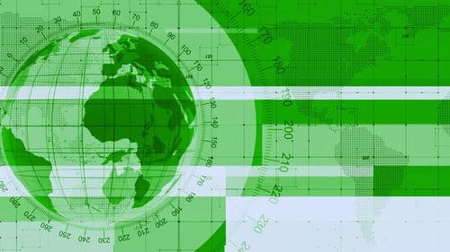 White Green Color Technology News Background Animated With Planet Earth
