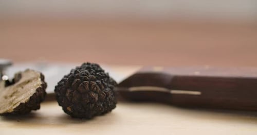 Close Up of Truffles with Truffle Shaver