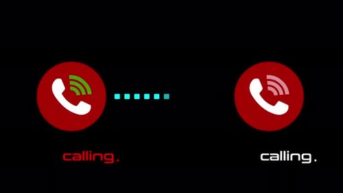 Animated Flat Design Phone Calling Icon Loop