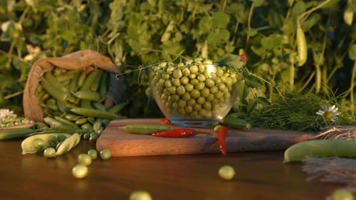 Still Life with Green Peas