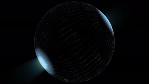 Abstract Digital Sphere with Glowing Data Connections