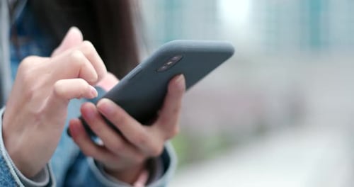 Close up of using smart phone