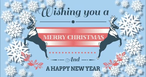 Festive Christmas and New Year Animation with Reindeer