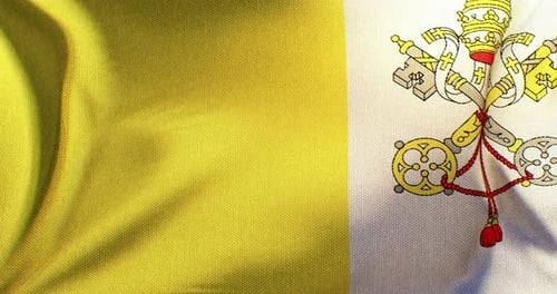 Realistic Waving Vatican City Flag Animation