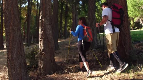 Couple hiking outdoors, Oregon