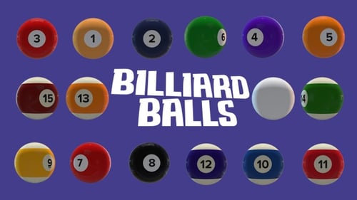 3D Rotating Pool Billiard Balls Alpha Channel Animation