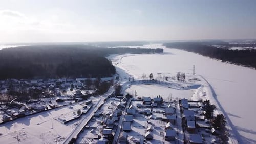 Winterlandschaft Am Ufer des Flusses Western Dwina