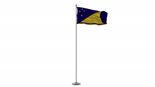 Waving Tokelau Flag Realistic 3D Animation