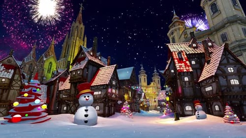 New Year's Fireworks Over The Festive City