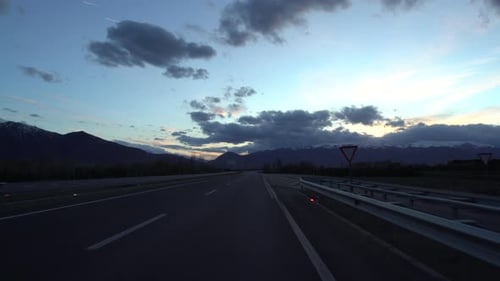 Truck Driving On Country Road