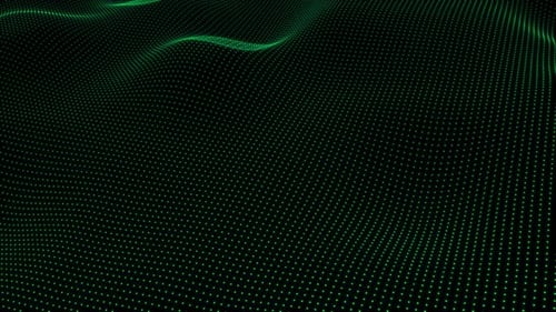 Futuristic Abstract Green Digital Wave Grid Background